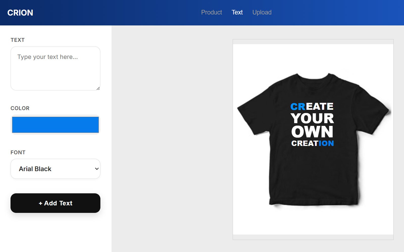 Screenshot Crion Design Tools